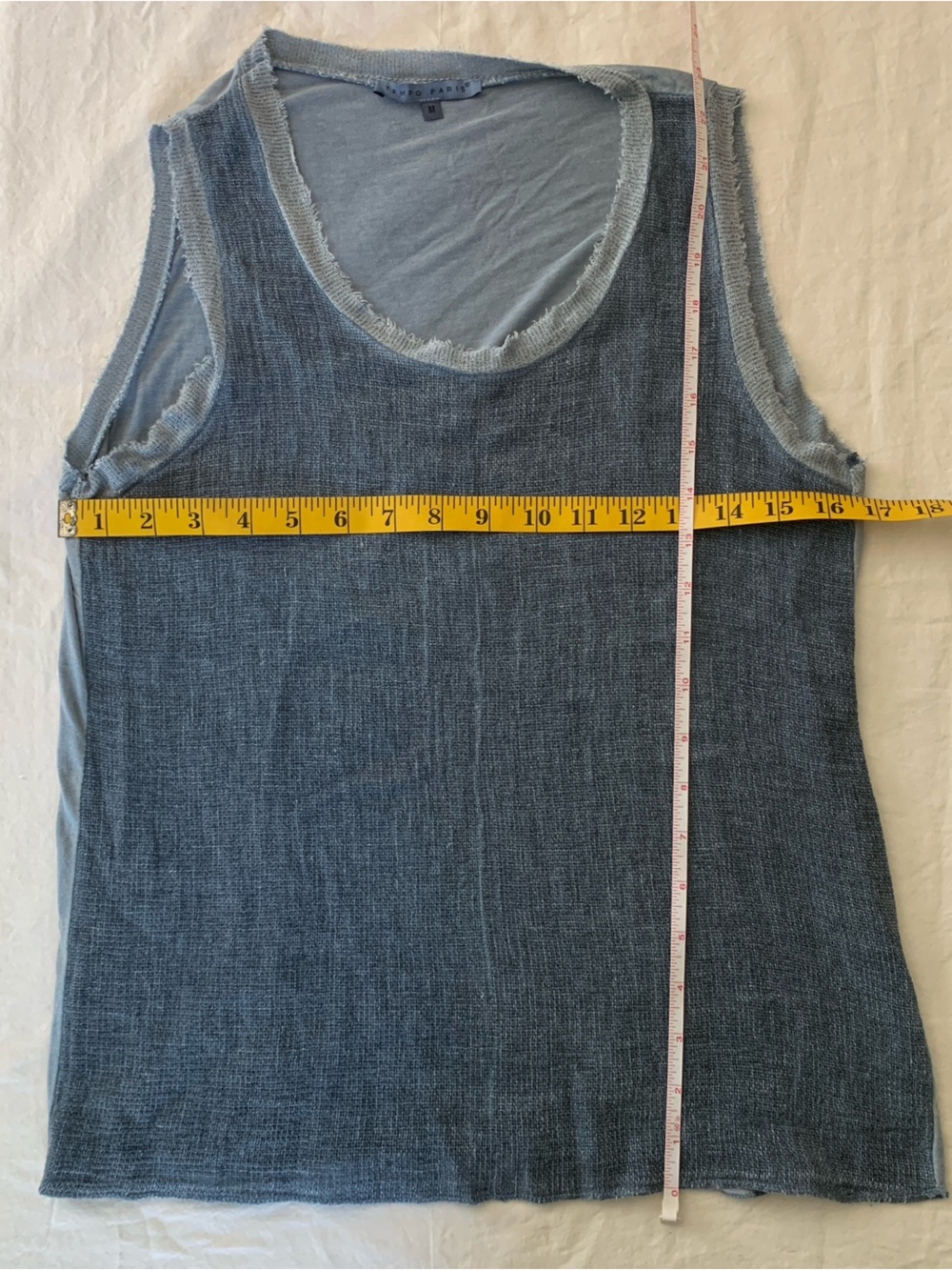 Tempo Paris Light Blue Linen Knit Tank - Picture 3 of 6